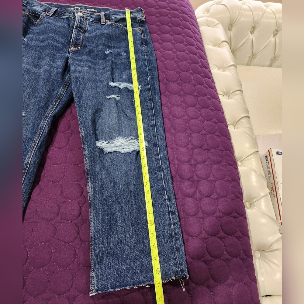 NWOT Old Navy High-Waisted Button-Fly Slouchy Straight Cropped Jeans Size 14 - Picture 11 of 15
